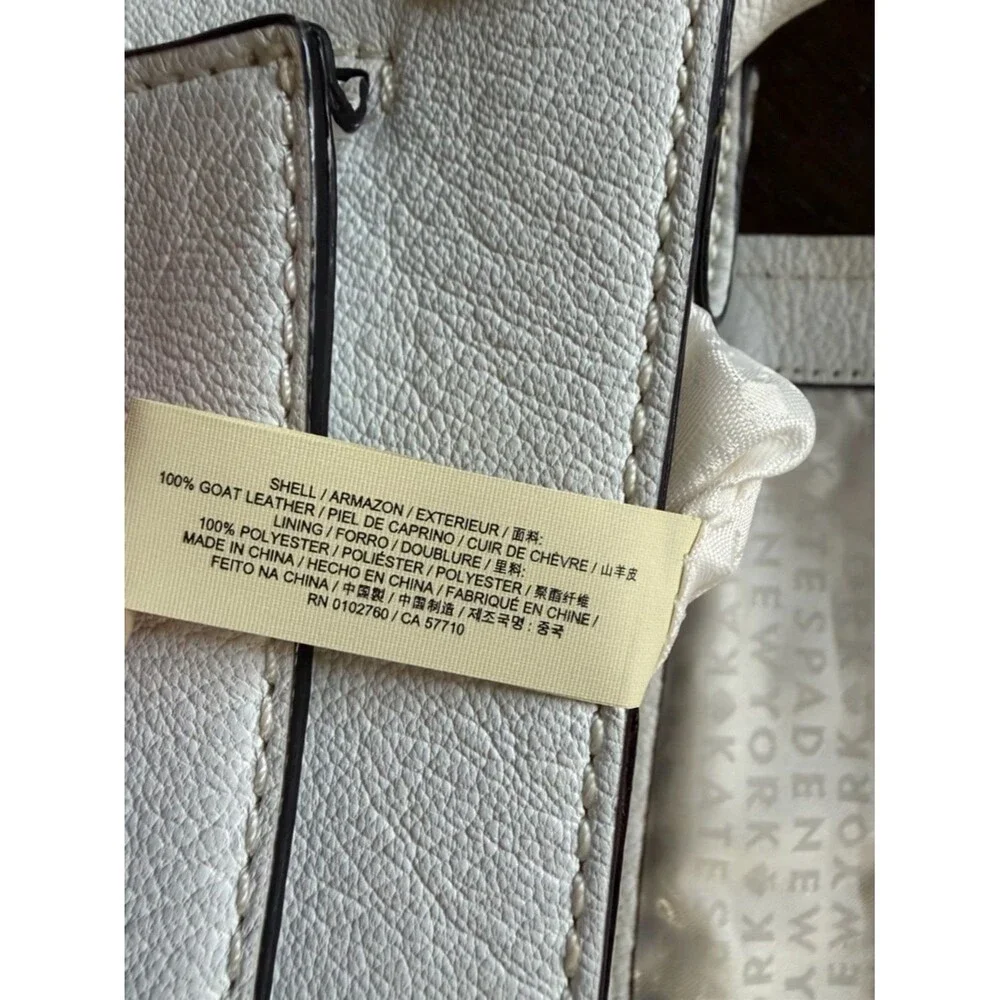 Kate Spade New York 100% Genuine Goat Leather Medium Rianne White Shoulder Bag